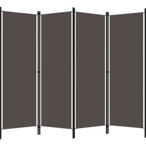 Kamerscherm - Antraciet - Stof en Gepoodercoat Ijzer - 4 Panelen