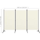 vidaXL Kamerscherm - 3 Panelen - Wit - Stof - Inklapbaar Design