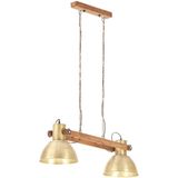 vidaXL Hanglamp - Messingkleurig - IJzer en Mangohout - 25 W E27