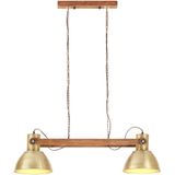 vidaXL Hanglamp - Messingkleurig - IJzer en Mangohout - 25 W E27