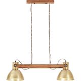 vidaXL Hanglamp - Messingkleurig - IJzer en Mangohout - 25 W E27