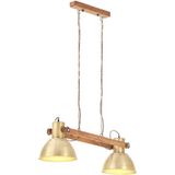 vidaXL Hanglamp - Messingkleurig - IJzer en Mangohout - 25 W E27