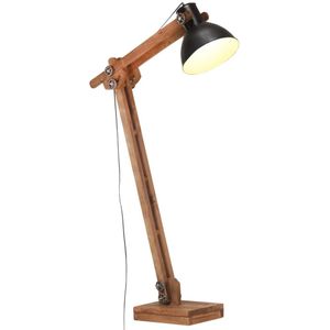 vidaXL Vloerlamp E27 massief mangohout zwart