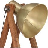 vidaXL Stehlampe Messing E27 Mango Massivholz