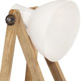 vidaXL Stehlampe Weiß E27 Mango Massivholz