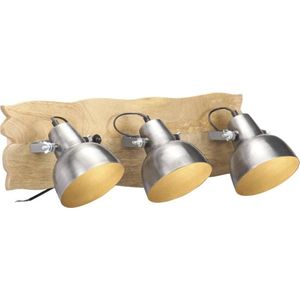 vidaXL Wandlamp industrieel E27 68x23 cm mangohout zilverkleurig