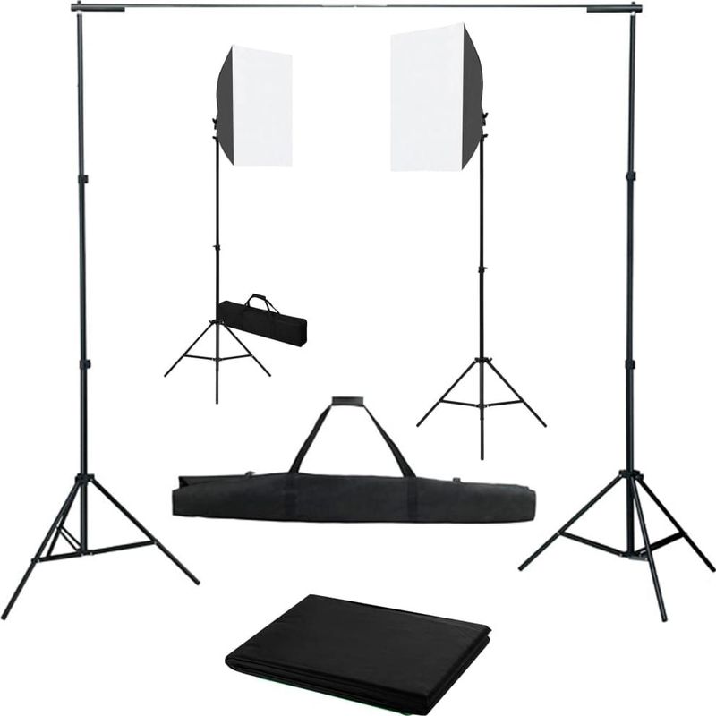 Vidaxl - Fotostudio-Set mit Softboxen und Hintergrundsystem