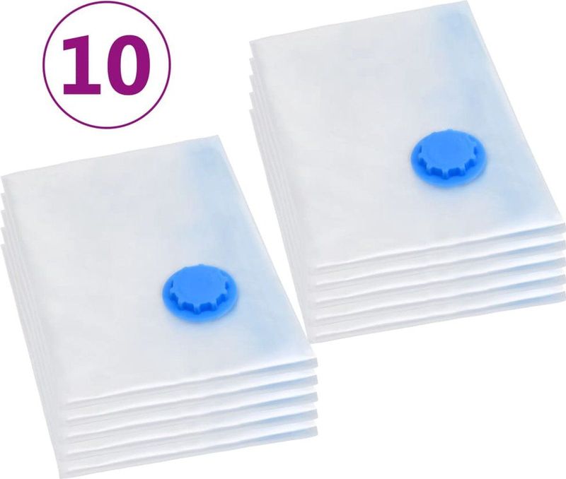 vidaXL - Vacuümopbergzakken - Transparant en Blauw - 20 stuks - 60x40 cm