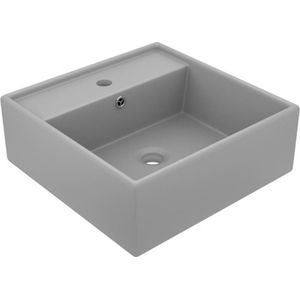 VidaXL-Wastafel-met-overloop-vierkant-41x41-cm-keramiek-mat-lichtgrijs