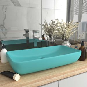 VidaXL-Wastafel-rechthoekig-71x38-cm-keramiek-mat-lichtgroen