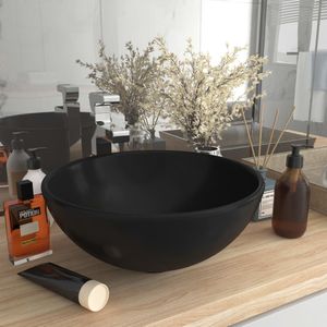 Vidaxl - Luxus-Waschbecken Rund Matt Schwarz 32,5x14 cm Keramik