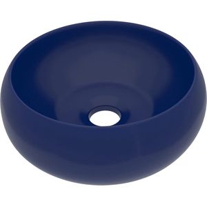 vidaXL-Wastafel-rond-40x15-cm-keramiek-mat-donkerblauw