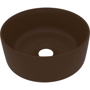 VidaXL-Wastafel-rond-40x15-cm-keramiek-mat-donkerbruin