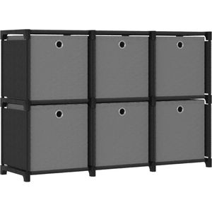 VidaXL Kast 6 Vakken met Boxen 103x30x72,5 cm Stof Zwart