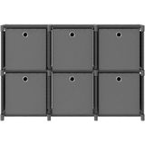 vidaXL-Kast-met-6-vakken-met-boxen-103x30x72,5-cm-stof-grijs