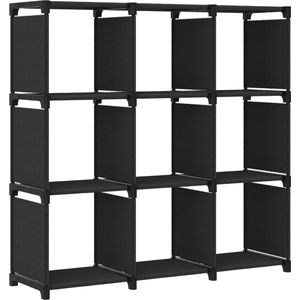 vidaXL-Kast-met-9-vakken-103x30x107,5-cm-stof-zwart