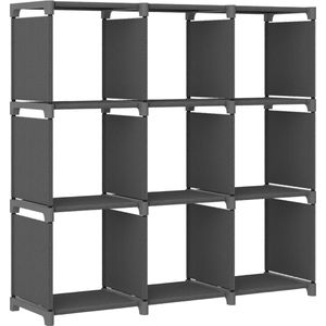 vidaXL-Kast-met-9-vakken-103x30x107,5-cm-stof-grijs