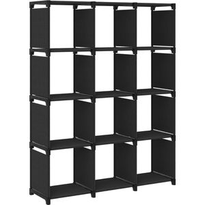 Vidaxl - Würfel-Regal 12 Fächer Schwarz 103x30x141 cm Stoff