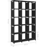 VidaXL Kast 15 Vakken 103x30x175,5 cm Stof Zwart