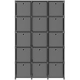 vidaXL Kast met 15 vakken met boxen 103x30x175,5 cm stof grijs