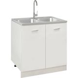 VidaXL-Gootsteen-met-dubbele-bak-800x600x155-mm-roestvrij-staal-zilver