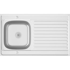 Spüle mit Abtropffläche Set Silbern 1000x600x155 mm Edelstahl Vidaxl