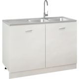 vidaXL Doppelspüle Silbern 1200x600x155 mm Edelstahl