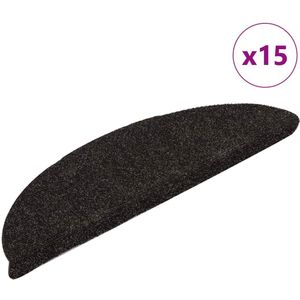 vidaXL - Trapmatten - Donkerbruin - Zelfklevend - Halfrond - 15 stuks