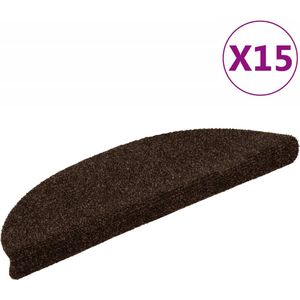 vidaXL Trapmatten - Halfrond - Bruin - 15 Stuks - Polypropyleen
