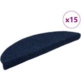 vidaXL Trapmatten - Marineblauw - Polypropyleen - 15 Stuks Halfrond