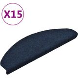 vidaXL Trapmatten - Marineblauw - Polypropyleen - 15 Stuks Halfrond