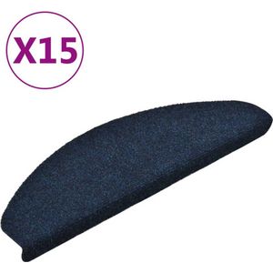 vidaXL Trapmatten - Marineblauw - Polypropyleen - 15 Stuks Halfrond