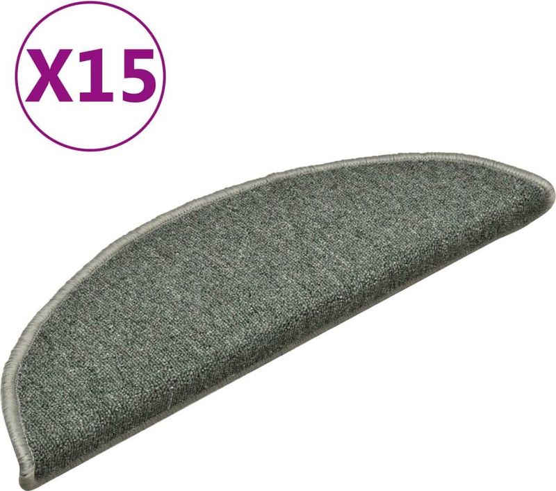 vidaXL Trapmatten 15 st 56x17x3 donkergroen