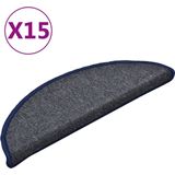 Trapmatten - Donkergrijs en Blauw - 100% PP - 15 Stuks