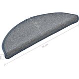 vidaXL Trapmatten - Lichtgrijs en Blauw - 15 Stuks - 100% PP