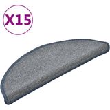 vidaXL Trapmatten - Lichtgrijs en Blauw - 15 Stuks - 100% PP