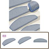 Trapmat - Lichtgrijs en Blauw - 100% PP - 15 Stuks