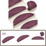 Trapmatten - Donkerpaars - 100% PP - Wasbaar - 15 Stuks