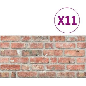vidaXL 3D Wandpanelen - Rood Baksteen - EPS - 10 Stuks