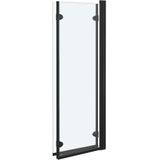 vidaXL Faltbare Duschkabine 3 Paneele ESG 130x138 cm Schwarz