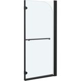 vidaXL Faltbare Duschkabine 2 Paneele ESG 120x140 cm Schwarz