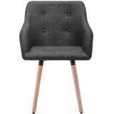 VidaXL Eetkamerstoelen 2 st. Stof Donkergrijs