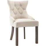 VidaXL Eetkamerstoelen 2 st. Stof Beige