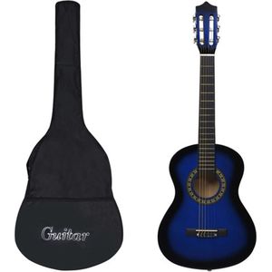 vidaXL Gitaar klassiek beginner kinderen met tas 1/2 34" blauw