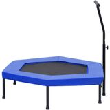 vidaXL Fitnesstrampoline met handgreep veiligheidsmat zeshoekig 122 cm