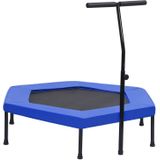 vidaXL Fitnesstrampoline met handgreep veiligheidsmat zeshoekig 122 cm