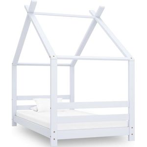 VidaXL Kinderbedframe Massief Grenenhout Wit 80x160 cm