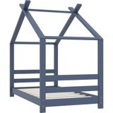 vidaXL Kinder-Bettgestell Grau Massivholz Kiefer 70x140 cm