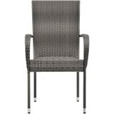 vidaXL Tuinstoelen stapelbaar 6 st poly rattan grijs