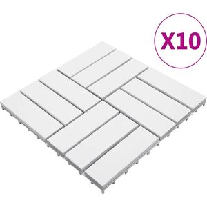 vidaXL Terrastegels 10 st 30x30 cm massief acaciahout wit